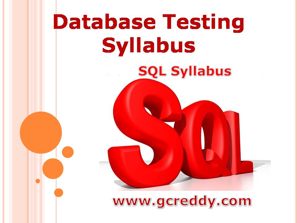 Database Testing Syllabus