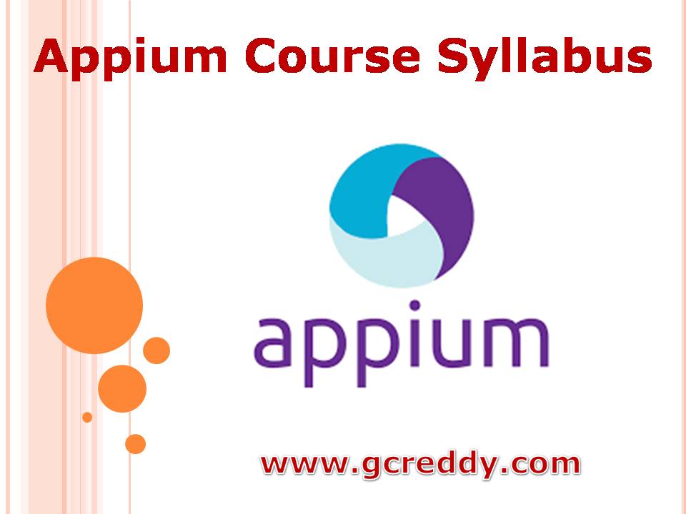 Appium Course Syllabus