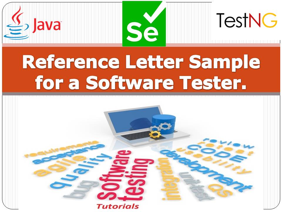 Reference Letter Sample for Software Tester.
